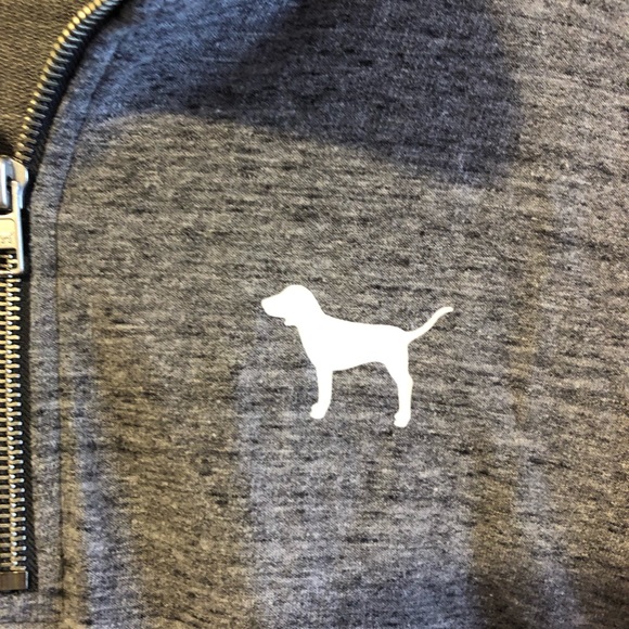 PINK Victoria’s Secret Gray 1/4 Zip Pullover Size Large - Picture 2 of 7